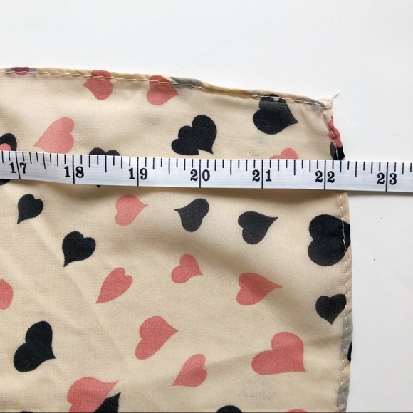 NWOT Flowy Black Orange Tan Heart Scarf - Picture 9 of 10